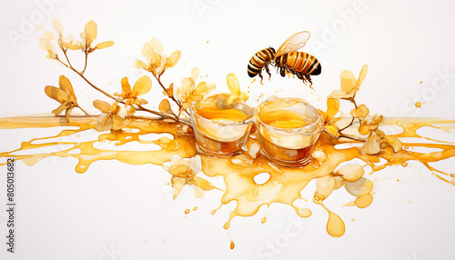 honey suckle water color image photo