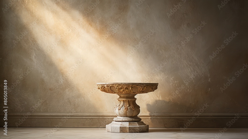 Immaculate pedestal in radiant light exudes elegance Immaculate pedestal in radiant light exudes elegance