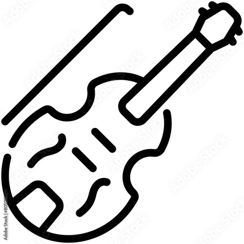 violin line icon
