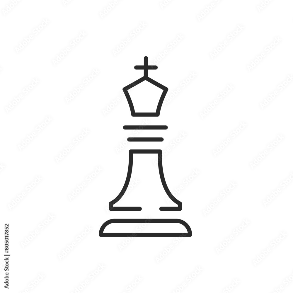 Chess king piece icon. Simple vector illustration representing the most important piece in chess, symbolic of strategy and leadership. For use in apps, games, educational materials related to chess Chess king piece icon. Simple vector illustration representing the most important piece in chess, symbolic of strategy and leadership. For use in apps, games, educational materials related to chess