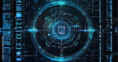 Cyber security and data protection concept with padlock and binary code.