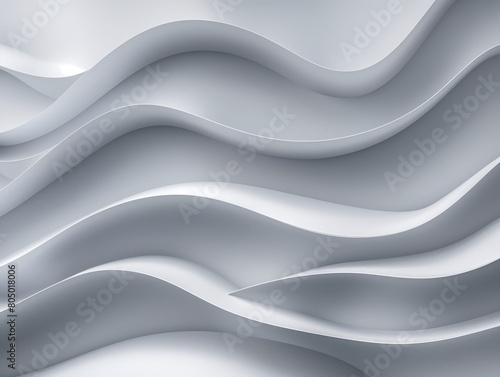 Gentle curves and waves in a monochromatic white design conveying calmness and simplicity.