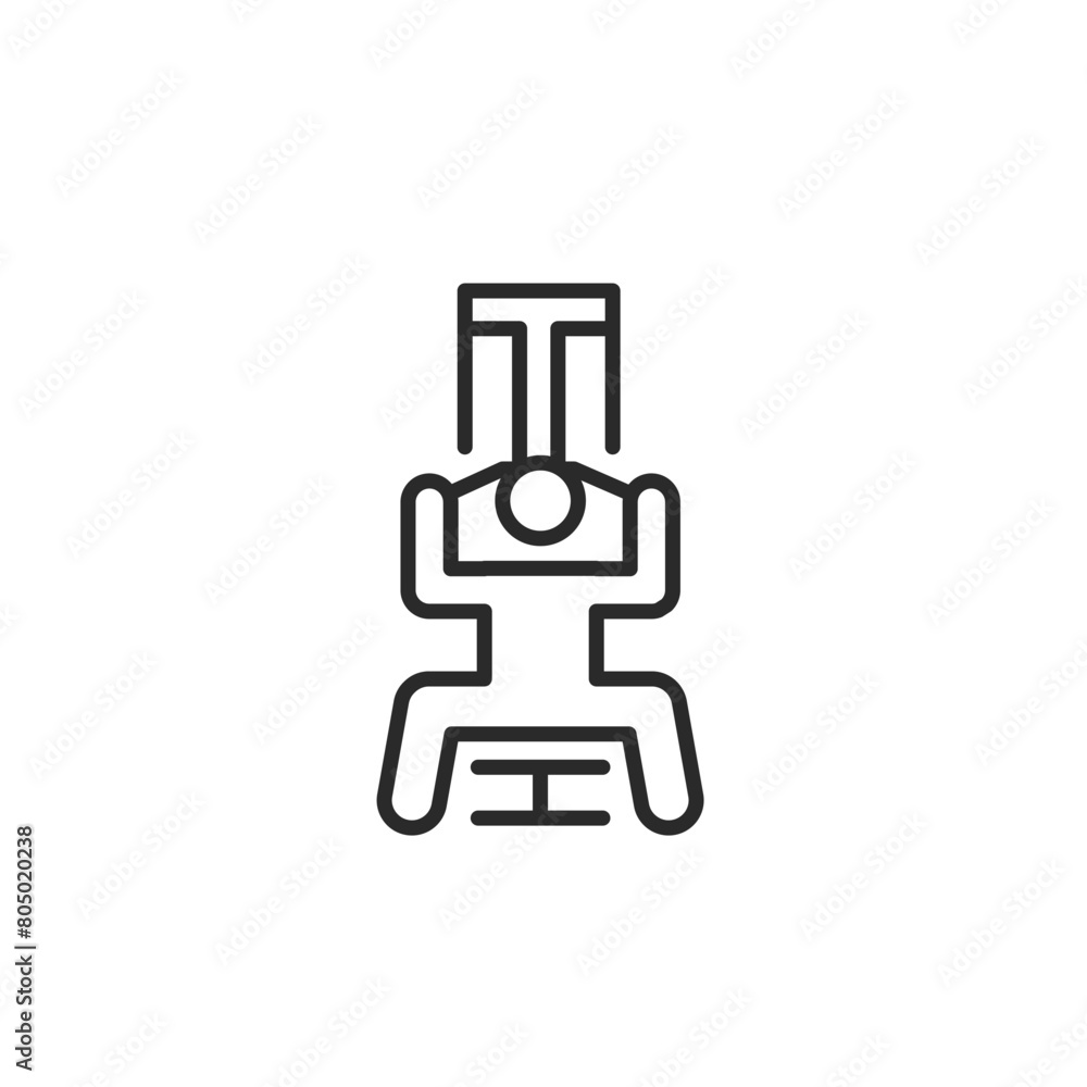Butterfly machine icon. Simplistic design representing a person using a butterfly machine, ideal for targeting chest and shoulder muscles during a workout. Vector illustration Butterfly machine icon. Simplistic design representing a person using a butterfly machine, ideal for targeting chest and shoulder muscles during a workout. Vector illustration