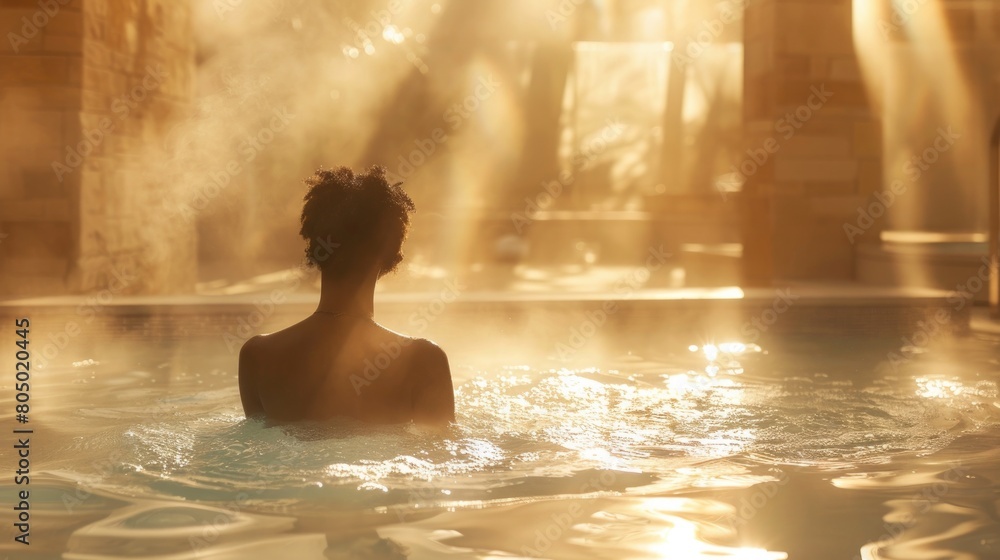 Images of serene spa experiences: people enveloped in gentle steam, their cares melting away, embraced by a sanctuary of tranquility. Images of serene spa experiences: people enveloped in gentle steam, their cares melting away, embraced by a sanctuary of tranquility.