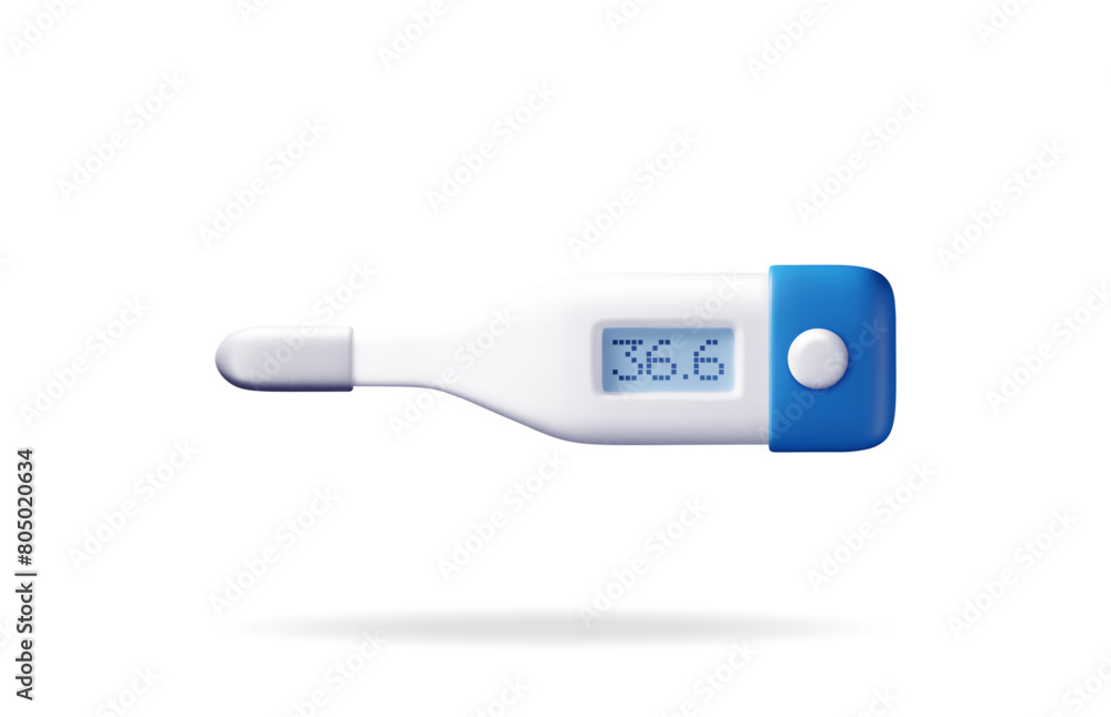 3d electronic thermometer for measuring isolated. Render digital thermometer showing temperature. Healthcare, hospital and medical diagnostics. Urgency and emergency services. Vector illustration 3d electronic thermometer for measuring isolated. Render digital thermometer showing temperature. Healthcare, hospital and medical diagnostics. Urgency and emergency services. Vector illustration