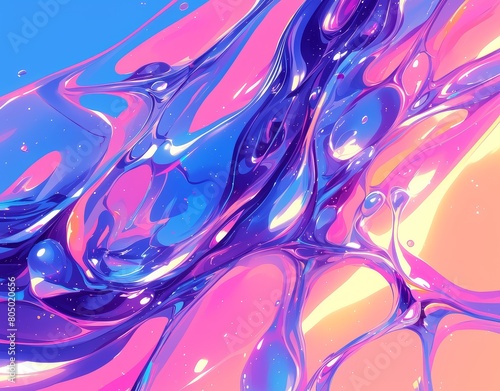 Liquid, Melted, Fluid Neon Texture photo