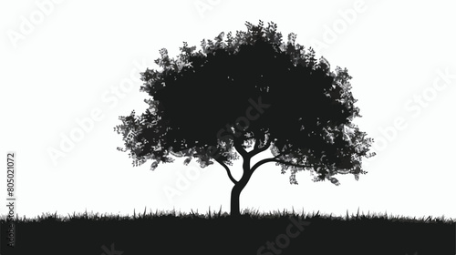 Tree silhouette over white background vector illustration