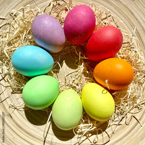 Set of multicolored Easter eggs