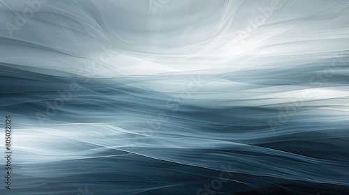 A blue and white ocean wave. The image has a calm and serene mood, with the blue and white colors creating a sense of tranquility
