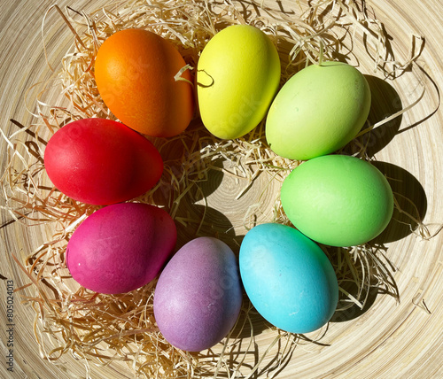 Set of multicolored Easter eggs