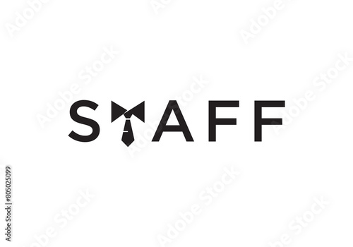 letter staff with tie monogram logo design vector