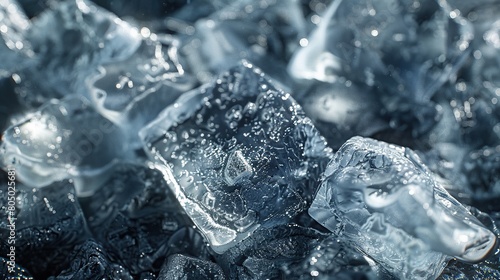 Ice cubes close-up, texture background.