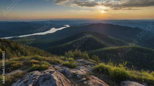 Panoramic view from a mountain peak.