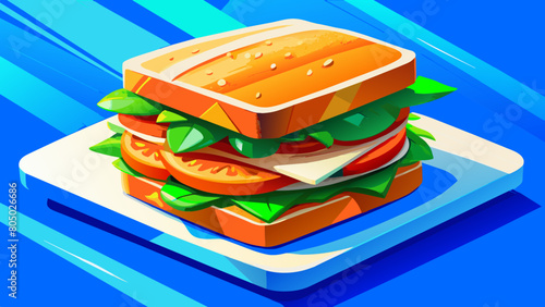 sandwich, on a white background