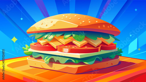 sandwich, on a white background