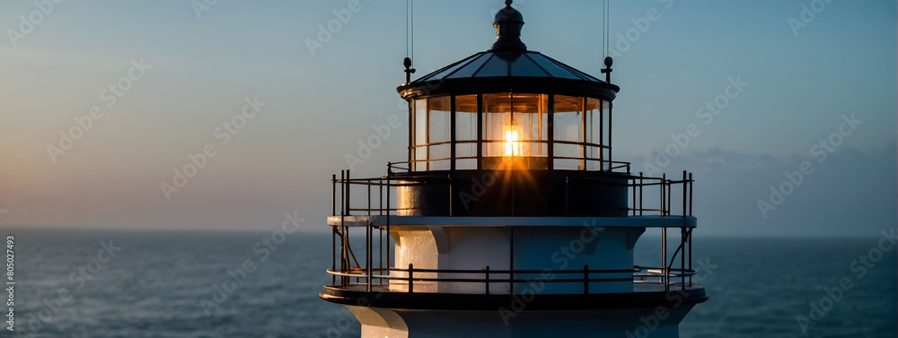 Expert Navigation, A lighthouse's light cuts through the darkness of the sea, symbolizing the candidate's proficiency in guiding and leading others through their expertise.