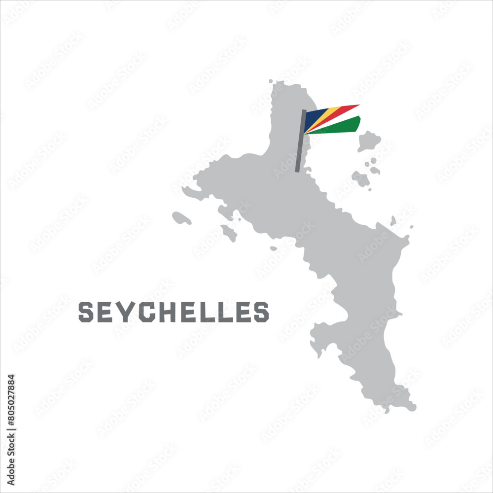 Seychelles vector map illustration, country map silhouette with the