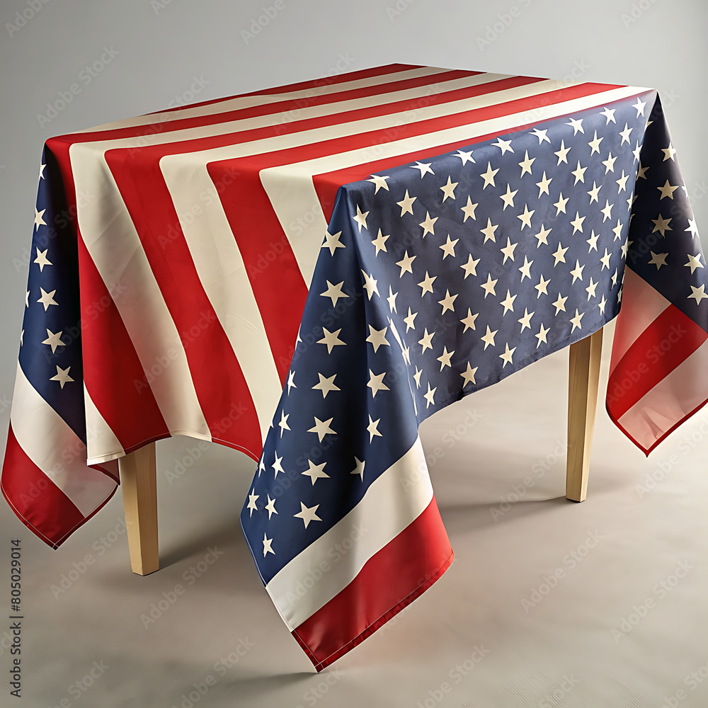 Tablecloth printed with USA flag Tablecloth printed with USA flag