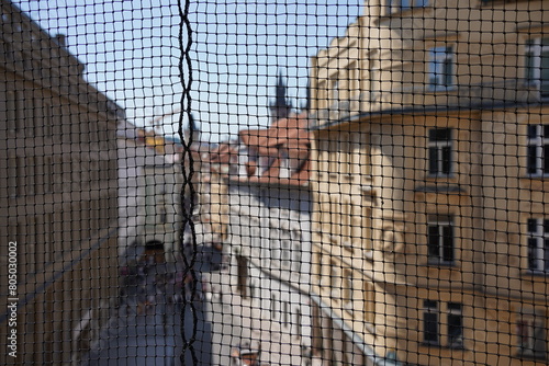 The view from The Powder Tower or Powder Gate in Prague, Czech Republic