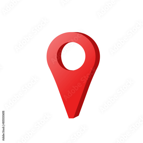 Pin of map. Red marker with white dot on it. Place of location. gps marker. Geo point for position and navigation. Pinpoint place on map.