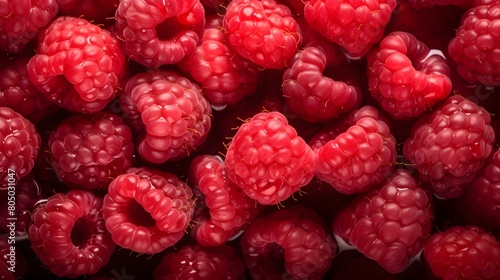 Raspberry bursts in a sea of juice, highlighting the bold and tangy nature of these tiny, photo