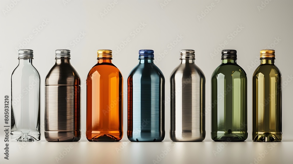 A jumble of empty glass bottles in various colors, once containing wine, beer, or medicine A jumble of empty glass bottles in various colors, once containing wine, beer, or medicine