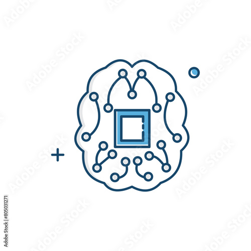 AI Neural Networks Vector Icon Design