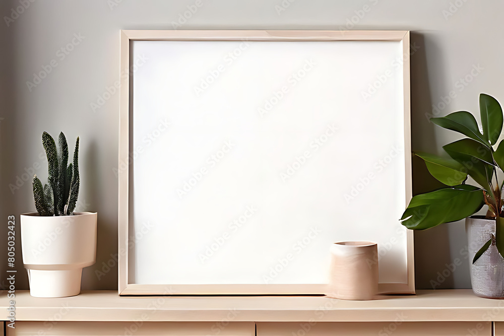 empty room with plant Generatve Ai empty room with plant Generatve Ai