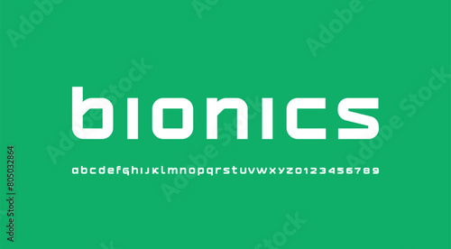 Technical future font, digital cyber alphabet, bold lowercase letters A, B, C, D, E, F, G, H, I, J, K, L, M, N, O, P, Q, R, S, T, U, V, W, X, Y, Z and numerals 0, 1, 2, 3, 4, 5, 6, 7, 8, 9, vector ill