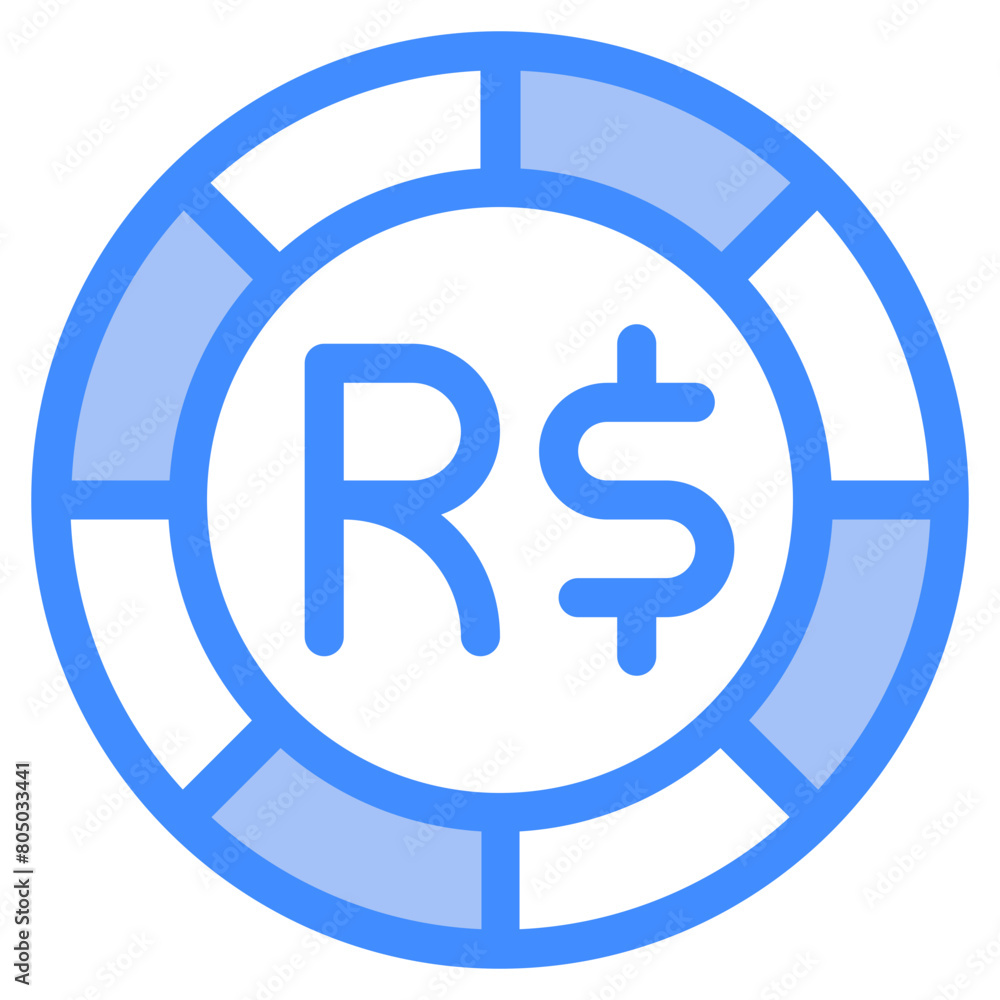 Brazilian real, coin, currency, money, cash Icon Brazilian real, coin, currency, money, cash Icon