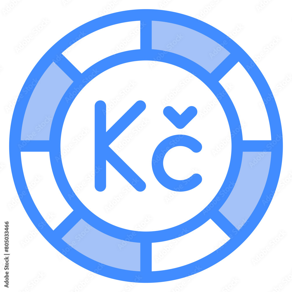 Czech koruna, coin, currency, money, cash Icon Czech koruna, coin, currency, money, cash Icon
