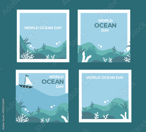 OCEAN world day banner background