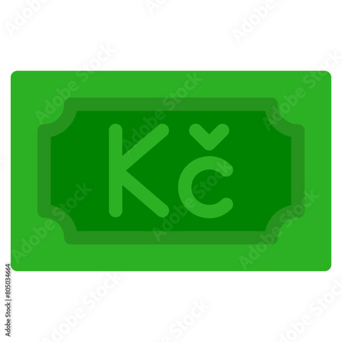 Czech koruna, banknote, country, money, cash Icon