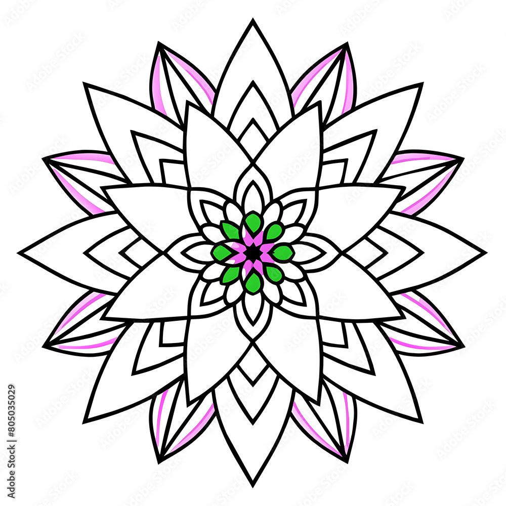 Hand drawn mandala lotus flower drawing Hand drawn mandala lotus flower drawing
