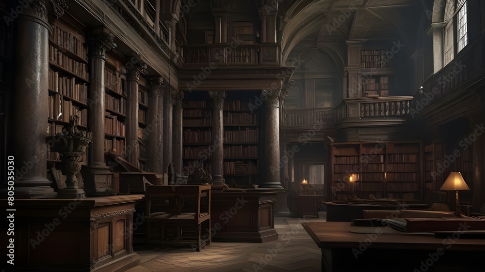 ancient library interior