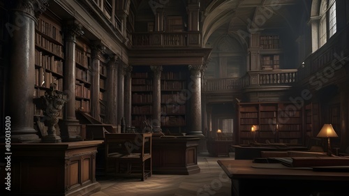 ancient library interior