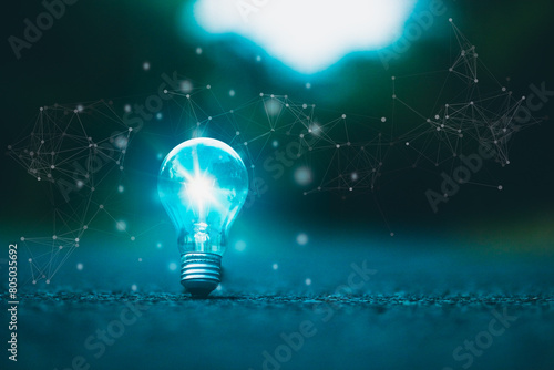lightbulb glowing brightly. Concept of investing in their ideas.symbolizing creativity and innovation.