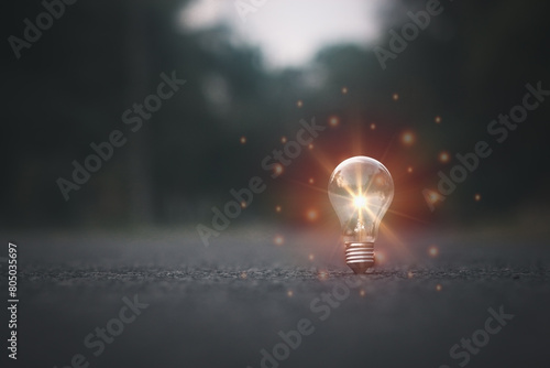 lightbulb glowing brightly, symbolizing creativity and innovation Concept of investing in their ideas.