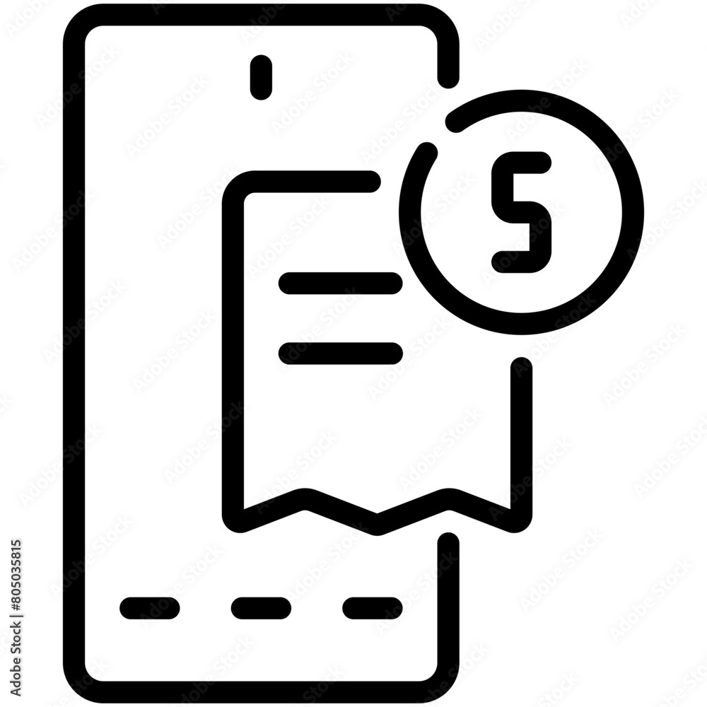 mobile payment line icon mobile payment line icon