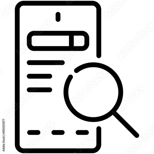 mobile browsing line icon