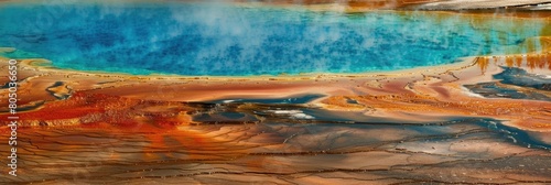 Exploring the Grand Prismatic Spring in National Park, Wyoming: A Stunning Natural photo