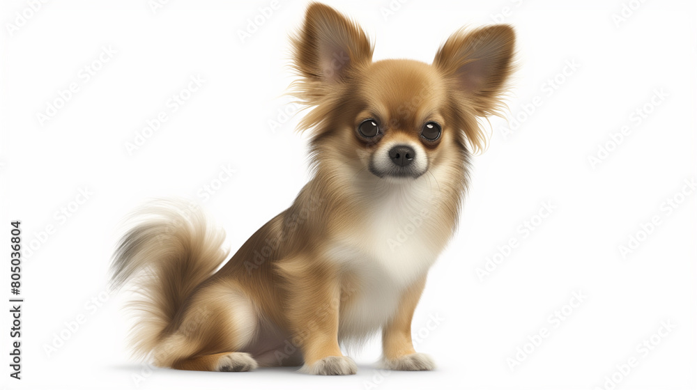 Smiling Affenhuahua Dog Poses on White Background Smiling Affenhuahua Dog Poses on White Background