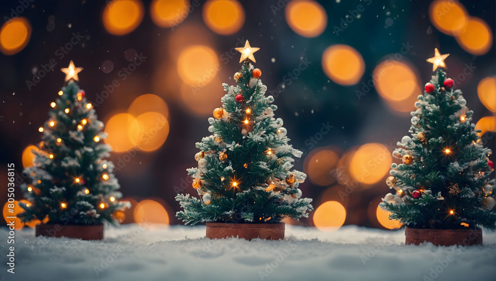 Festive Christmas Scene, Background Featuring a Christmas Tree, Perfect for a Holiday Banner.
