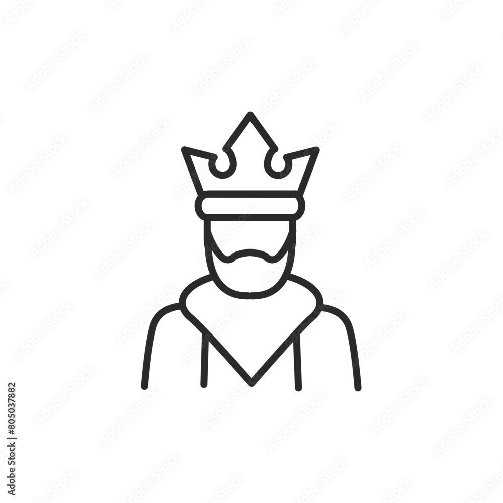 King icon. A simple vector representation of a monarch, complete with a crown to symbolize power and royal status. Ideal for historical content, cultural discussions. Vector illustration King icon. A simple vector representation of a monarch, complete with a crown to symbolize power and royal status. Ideal for historical content, cultural discussions. Vector illustration