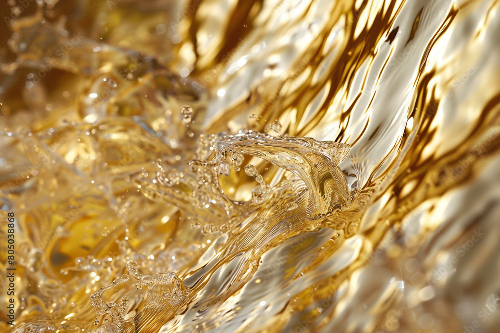 Close-up of molten golds seamless flow, embodying the luxurious side of metalwork and the wealth it generates Close-up of molten golds seamless flow, embodying the luxurious side of metalwork and the wealth it generates