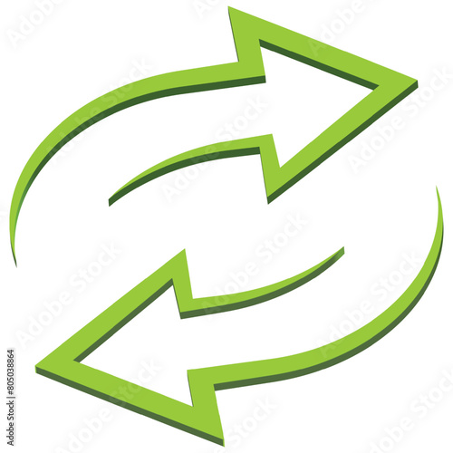 3d arrows, repeat arrow icon, roundabout symbol, curve arrows to point the goal, arrow icon for using technology devices
