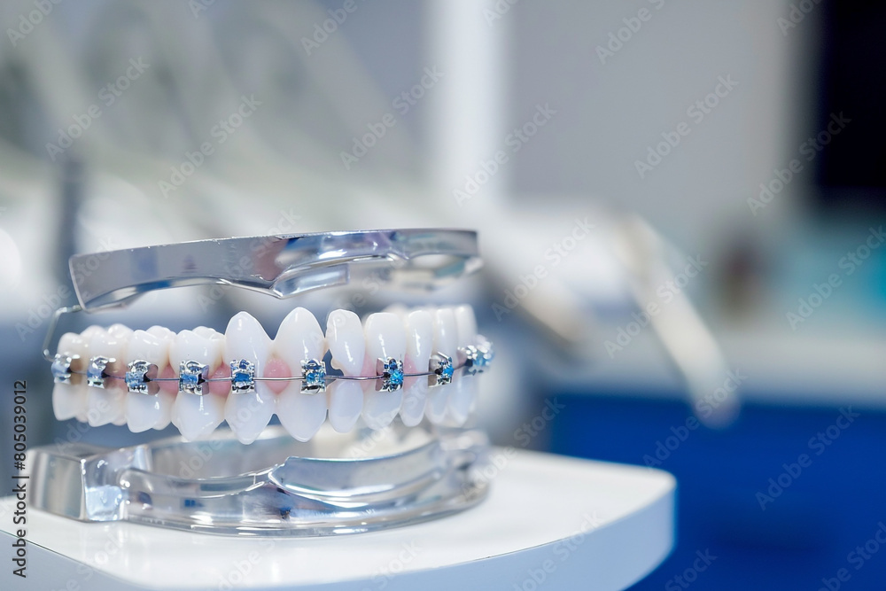 close-up of orthodontic supplies, including brackets and wires, ready for patient application close-up of orthodontic supplies, including brackets and wires, ready for patient application