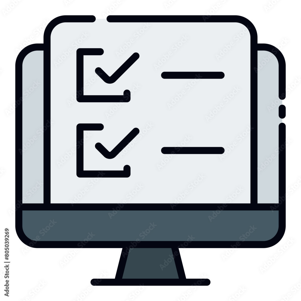 Questionnaire filled line icon Questionnaire filled line icon
