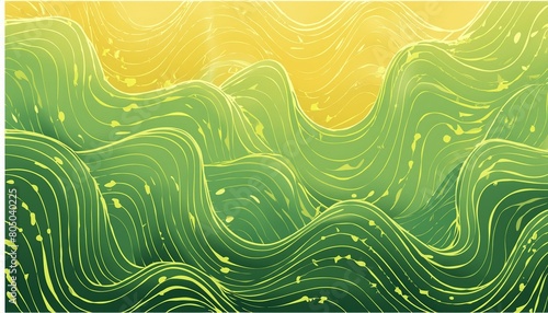 silk background, Yellow lime green abstract fabric background, fabric fluttering in wind, Color gradient, ombre, Geometric. Lines, stripes, waves, drapery. Noise, grain, grungy, rough, Bright neon sha