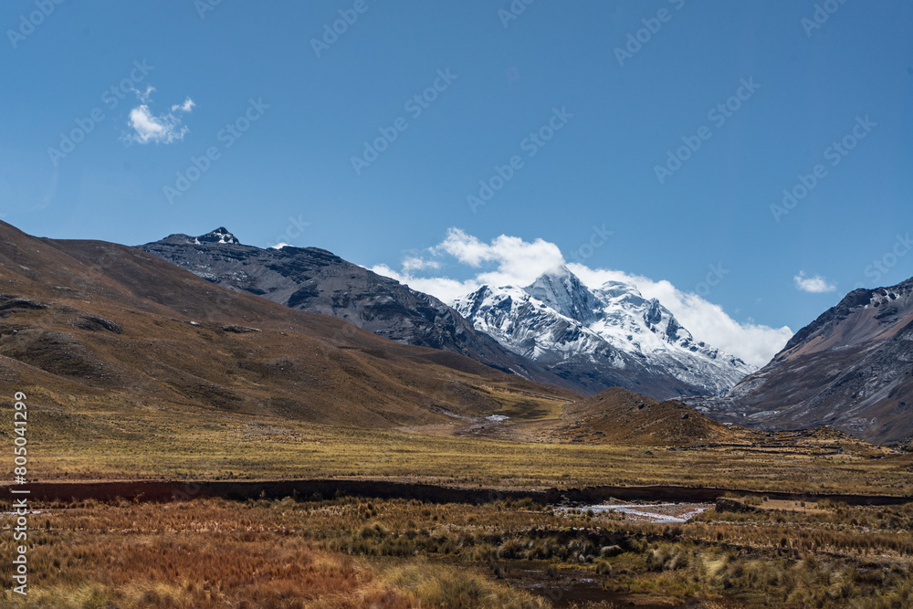 landscape with in the snow covered andes in the national park Huascarán landscape with in the snow covered andes in the national park Huascarán